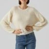Vero Moda VMELISA LS O-NECK GA EP - Strickpullover - Birch