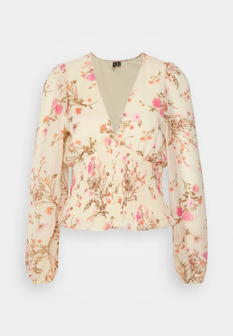 Vero Moda VMROSA V NECK SMOCK - Langarmshirt - Creme Brulee Pink Yarrow 4 Vero Moda VMROSA V NECK SMOCK - Langarmshirt - Creme Brulee Pink Yarrow – Bild 4