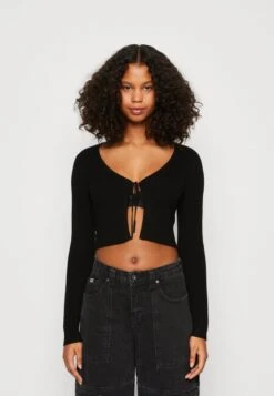 Vero Moda VMGLORY TIE STRING - Strickjacke - Black