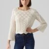Vero Moda VMGINGER 3 4 BOATNECK GA NOOS - Strickpullover - Birch