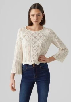 Vero Moda VMGINGER 3 4 BOATNECK GA NOOS - Strickpullover - Birch