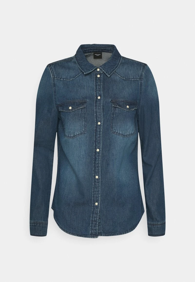 Vero Moda VMMARIA SLIM MIX - Hemdbluse - Medium Blue Denim 4 Vero Moda VMMARIA SLIM MIX - Hemdbluse - Medium Blue Denim – Bild 4