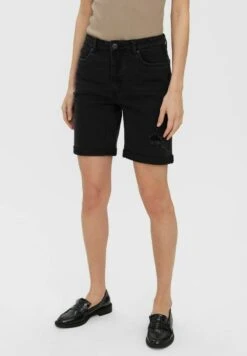 Vero Moda VMBRENDA LONG MIX - Jeans Shorts - Black Denim