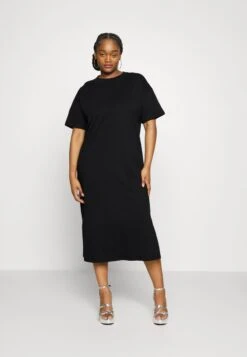 Vero Moda Curve VMCMOLLY OVERSIZE CALF DRESS - Freizeitkleid - Black