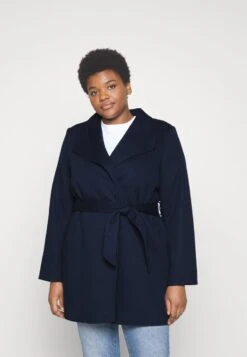 Vero Moda Curve VMVERODONAVIVIAN COAT CURVE - Klassischer Mantel - Navy Blazer