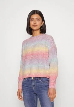 Vero Moda VMBEGONIA O NECK - Strickpullover - Reseda/toadstool/golden Cream/nugget