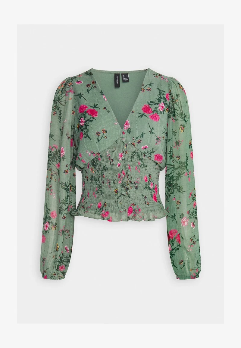 Vero Moda VMROSA V NECK SMOCK - Langarmshirt - Creme Brulee Pink Yarrow 6 Vero Moda VMROSA V NECK SMOCK - Langarmshirt - Creme Brulee Pink Yarrow – Bild 6