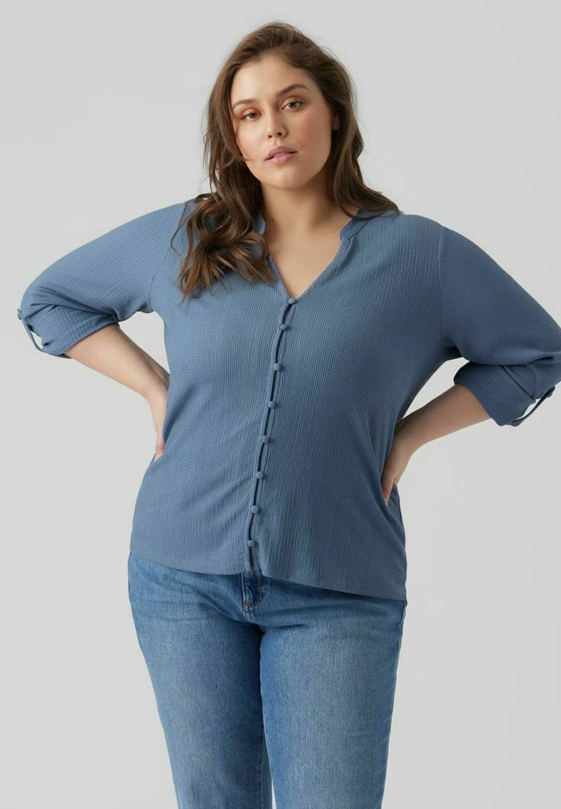Vero Moda Curve Hemdbluse - China Blue 6 Vero Moda Curve Hemdbluse - China Blue – Bild 6