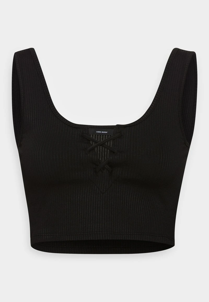 Vero Moda Petite VMRIVA CROP TOP - Top - Black 1 Vero Moda Petite VMRIVA CROP TOP - Top - Black