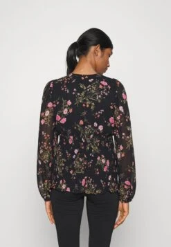 VMMROSA V-NECK SMOCK - Bluse - Black/pink -Vero Moda Verkäufe 263894d89a814effa48b7e8a32a4dc72