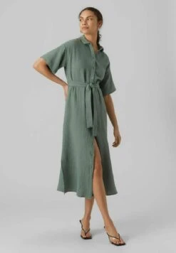 Vero Moda VMNATALI NIA 2/4 CALF WVN - Blusenkleid - Laurel Wreath