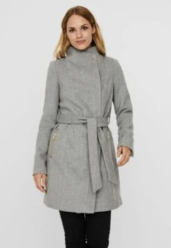 Vero Moda VMTWODOPE BELT JACKET - Kurzmantel - Light Grey Melange -Vero Moda Verkäufe 2aec8905c8c34b30b5d6bd1d9ded48cc 1