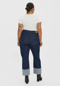 Vero Moda Curve HIGH WAIST - Jeans Straight Leg - Dark Blue Denim -Vero Moda Verkäufe 2be16473c1c24b5192b31c8493ecb0b2