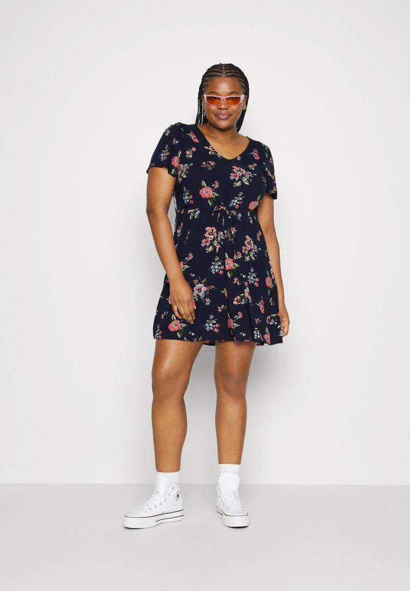 Vero Moda Curve VMEASY SHORT DRESS - Freizeitkleid - Navy Blazer 2 Vero Moda Curve VMEASY SHORT DRESS - Freizeitkleid - Navy Blazer – Bild 2