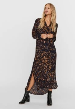 Vero Moda VMGILLEA DRESS - Day Dress - Tobacco Brown