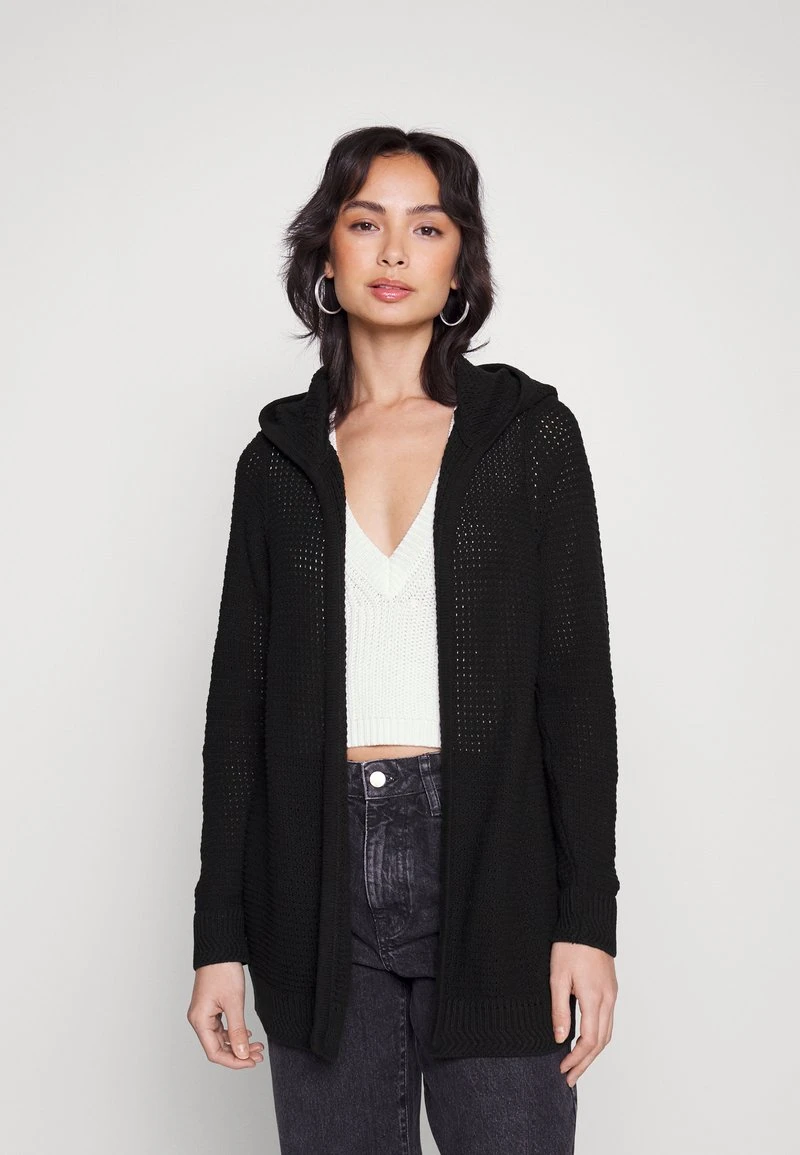 Vero Moda Petite HOOD CARDIGAN - Strickjacke - Black 1 Vero Moda Petite HOOD CARDIGAN - Strickjacke - Black