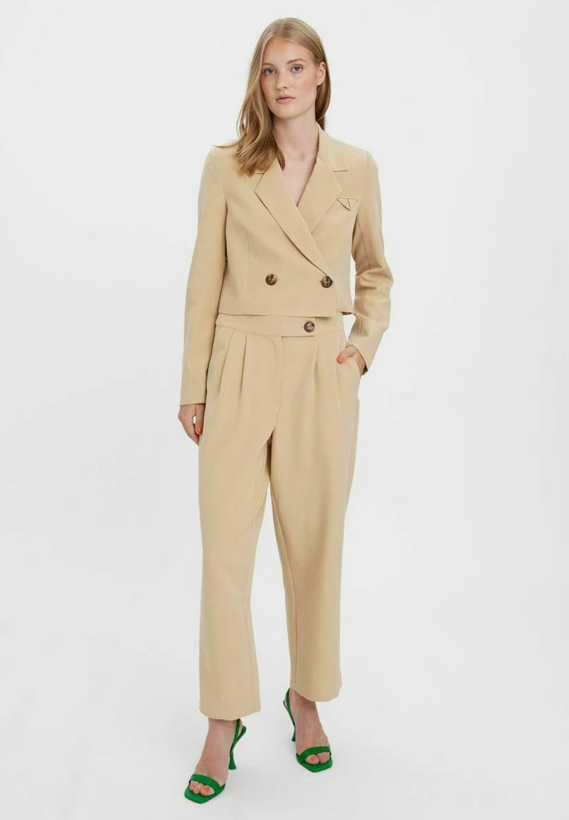 Vero Moda HIGH WAIST - Stoffhose - Beige 2 Vero Moda HIGH WAIST - Stoffhose - Beige – Bild 2