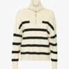 Vero Moda SABA STRIPE HIGHNECK - Strickpullover - Birch Black