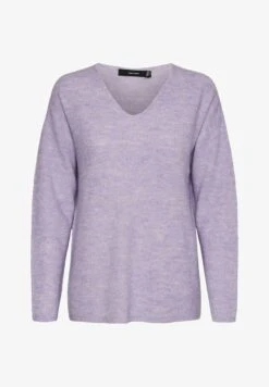 Vero Moda VMCREWLEFILE LS V-NECK - Strickpullover - Viola -Vero Moda Verkäufe 3b05bddcfefd44269eef059aa9f8368f