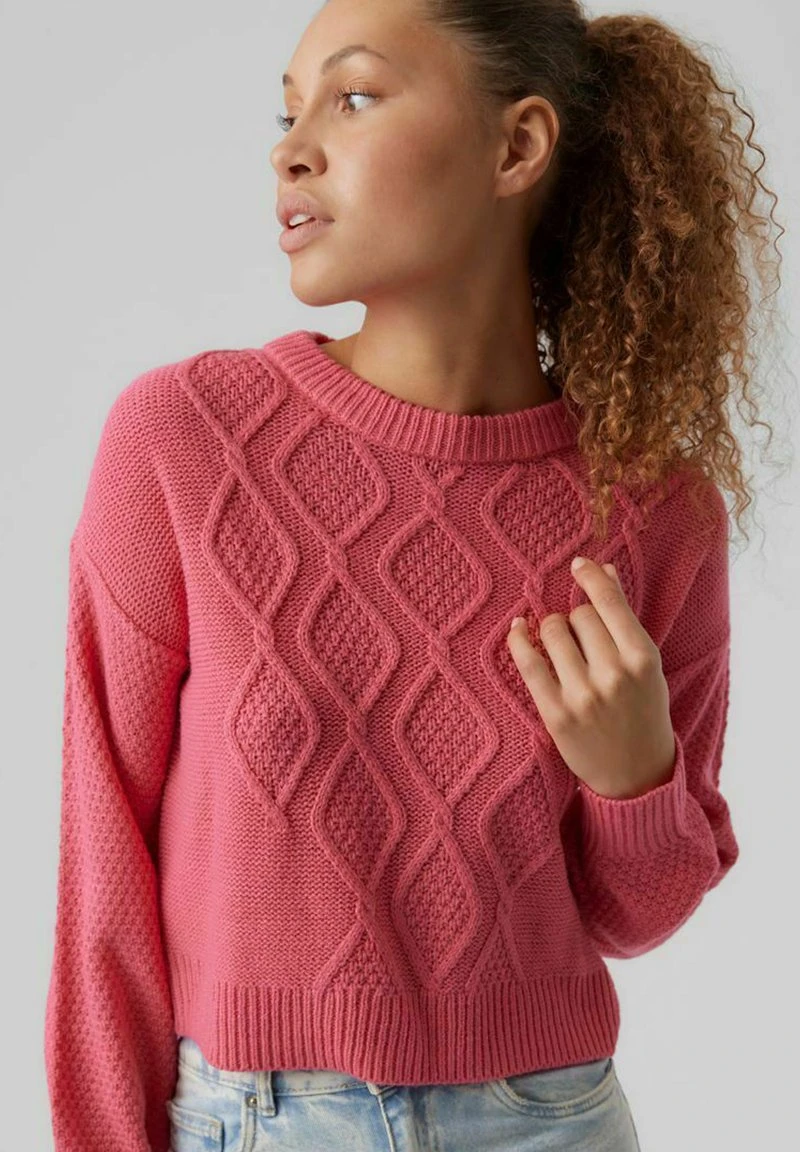 Vero Moda VMMALVA LS O-NECK - Strickpullover - Hot Pink 4 Vero Moda VMMALVA LS O-NECK - Strickpullover - Hot Pink – Bild 4