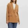 Vero Moda LANGÄRMELIG - Kurzmantel - Tobacco Brown
