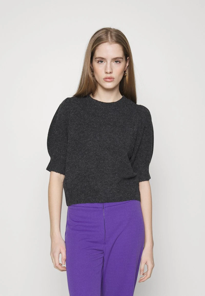 Vero Moda Petite VMDOFFY O NECK - T-Shirt Basic - Black Melange 6 Vero Moda Petite VMDOFFY O NECK - T-Shirt Basic - Black Melange – Bild 6