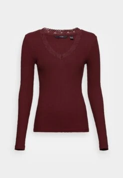 Vero Moda Tall VMHELSINKI DEEP V NECK - Long Sleeved Top - Port Royale