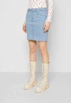 Vero Moda VMLUNA SKIRT - Jeansrock - Light Blue Denim