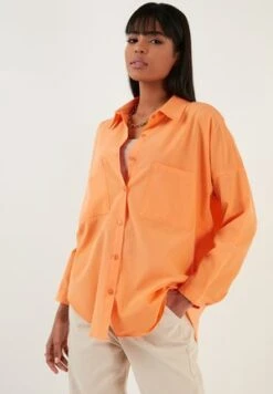 Vero Moda QUEENY LS WVN GA NOOS - Hemdbluse - Mock Orange -Vero Moda Verkäufe 55ab388f10824644b4b2ca3daaffcbbe