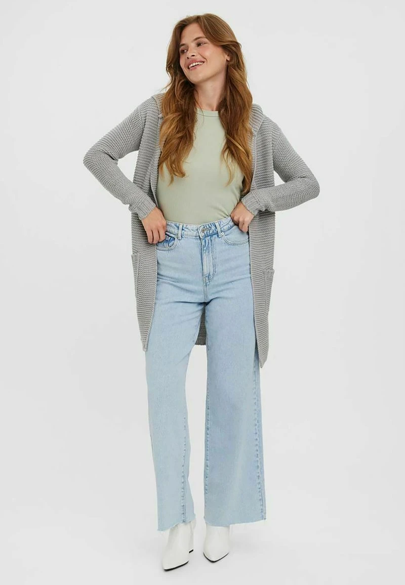 Vero Moda LONGLINE - Strickjacke - Light Grey Melange 2 Vero Moda LONGLINE - Strickjacke - Light Grey Melange – Bild 2