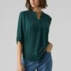 Vero Moda MIT 3/4 ÄRMELN V-AUSSCHNITT - Bluse - Sea Moss