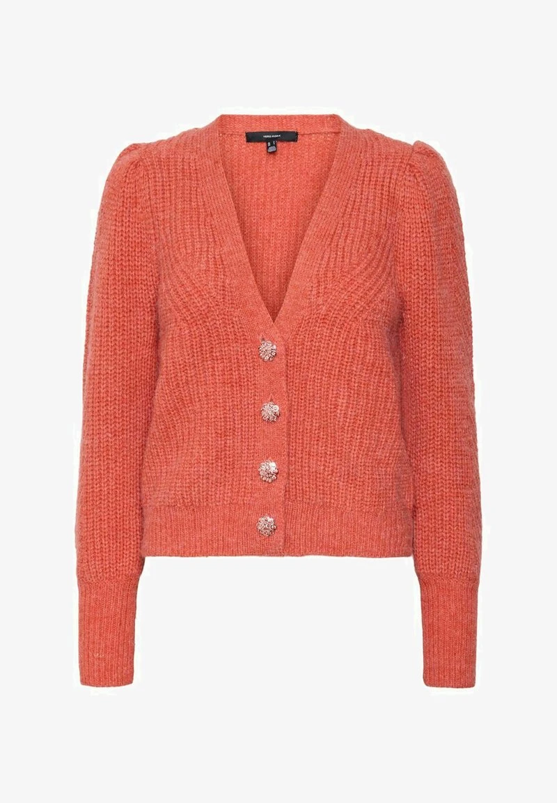 Vero Moda VMELKE V-NECK - Strickjacke - Orange 5 Vero Moda VMELKE V-NECK - Strickjacke - Orange – Bild 5