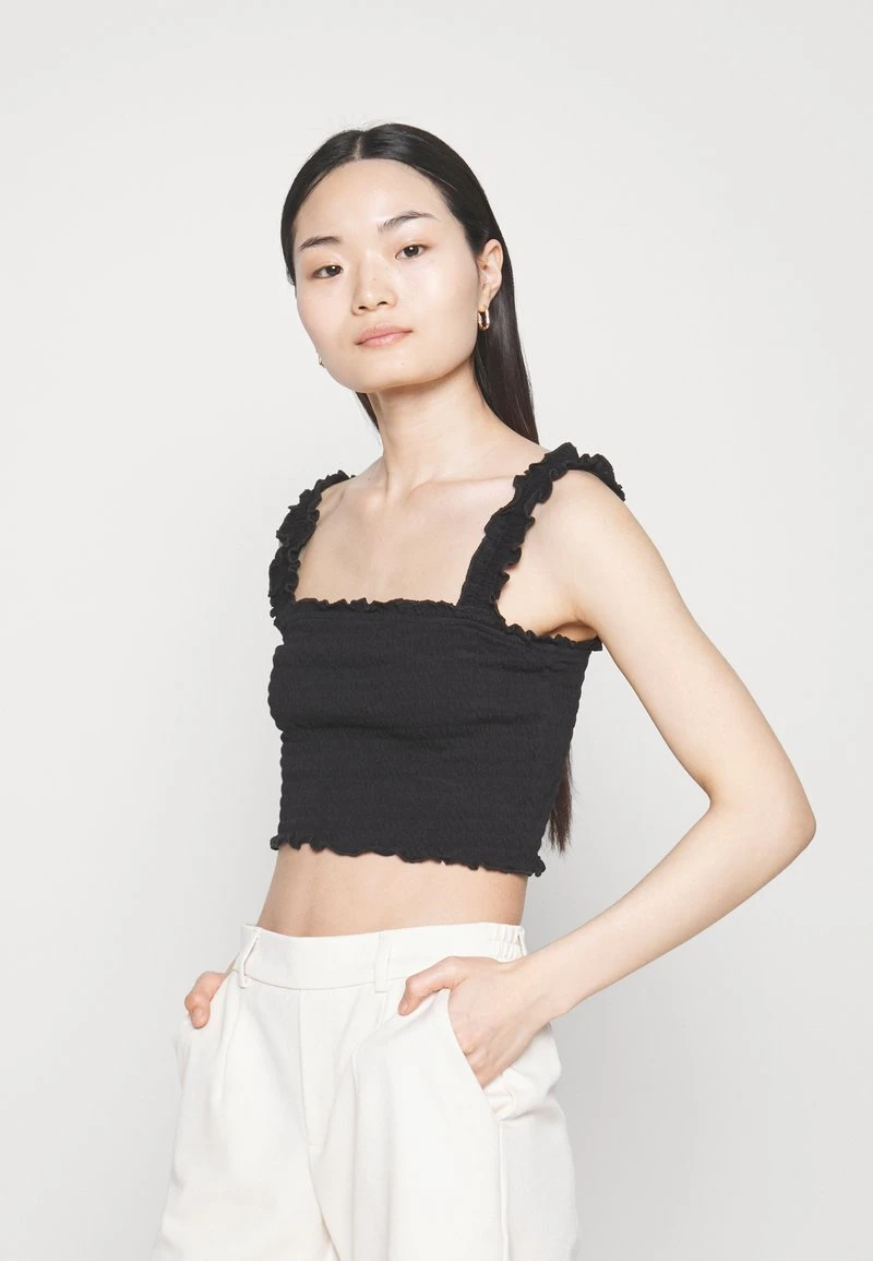 Vero Moda Petite VMMEDOSIABEL CROP - Top - Black 1 Vero Moda Petite VMMEDOSIABEL CROP - Top - Black