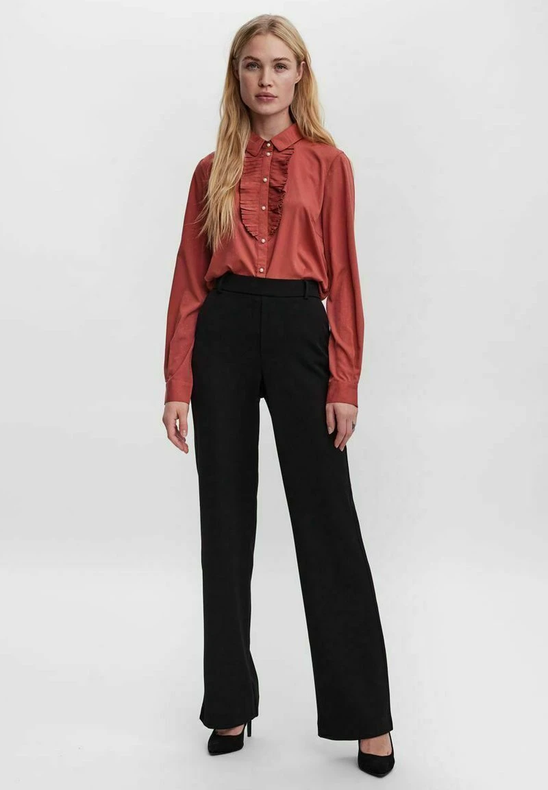 Vero Moda VMMAYA MR STRAIGHT SOLID - Stoffhose - Black 2 Vero Moda VMMAYA MR STRAIGHT SOLID - Stoffhose - Black – Bild 2