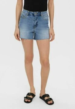 Vero Moda HIGH WAIST - Jeans Shorts - Blau