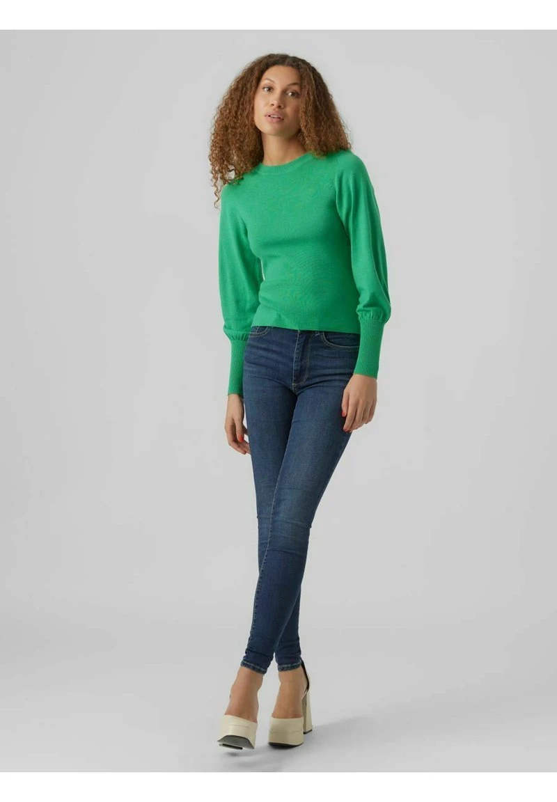 Vero Moda VMHOLLYKARISPUFF O NECK - Strickpullover - Bright Green 2 Vero Moda VMHOLLYKARISPUFF O NECK - Strickpullover - Bright Green – Bild 2