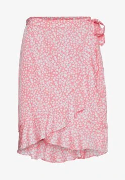 Vero Moda VMHENNA WRAP SHORT SKIRT - A-Linien-Rock - Geranium Pink