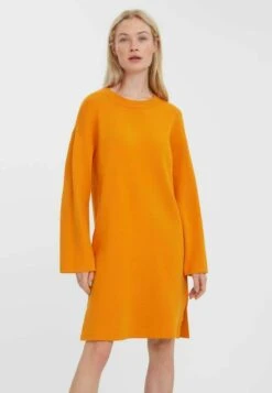 Vero Moda LOOSE FIT - Strickkleid - Orange Pepper
