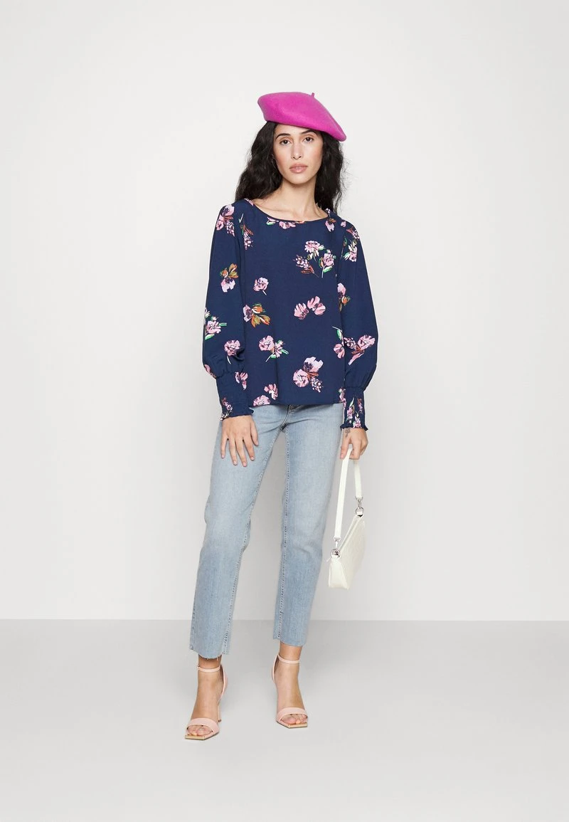 Vero Moda Petite VMLYDIA SMOCK - Bluse - Navy Blazer/lana 2 Vero Moda Petite VMLYDIA SMOCK - Bluse - Navy Blazer/lana – Bild 2