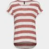 Vero Moda Tall VMWIDE STRIPE - T-Shirt Print - Marsala/snow White