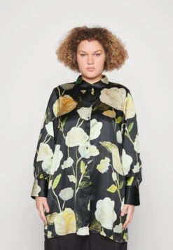 Vero Moda Curve VMRENEE OVERSIZE SHIRT - Langarmshirt - Black/renee