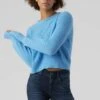 Vero Moda VMPLENTY LS O-NECK GA BOO - Strickpullover - Little Boy Blue