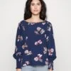 Vero Moda Petite VMLYDIA SMOCK - Bluse - Navy Blazer/lana