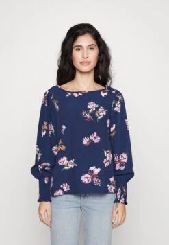 Vero Moda Petite VMLYDIA SMOCK - Bluse - Navy Blazer/lana