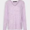 Vero Moda VMCREWLEFILE LS V-NECK - Strickpullover - Orchid Bloom