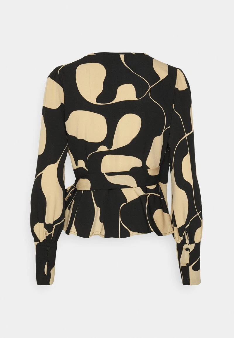 Vero Moda VMLYDIA WRAP - Bluse - Black/lina 2 Vero Moda VMLYDIA WRAP - Bluse - Black/lina – Bild 2