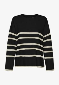 Vero Moda VMSABA LS O-NECK STRIPE GA NOOS - Strickpullover - Black -Vero Moda Verkäufe 9a176cc657d041c4aece3518165d93de