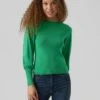 Vero Moda VMHOLLYKARISPUFF O NECK - Strickpullover - Bright Green