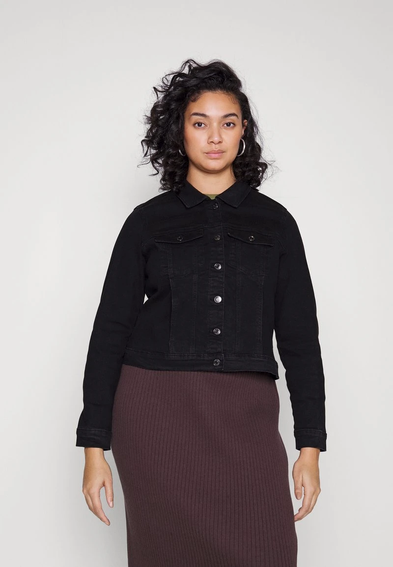 Vero Moda Curve VMRUNA SLIM - Jeansjacke - Black 1 Vero Moda Curve VMRUNA SLIM - Jeansjacke - Black