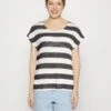 Vero Moda VMWIDE STRIPE - T-Shirt Print - Snow White/black
